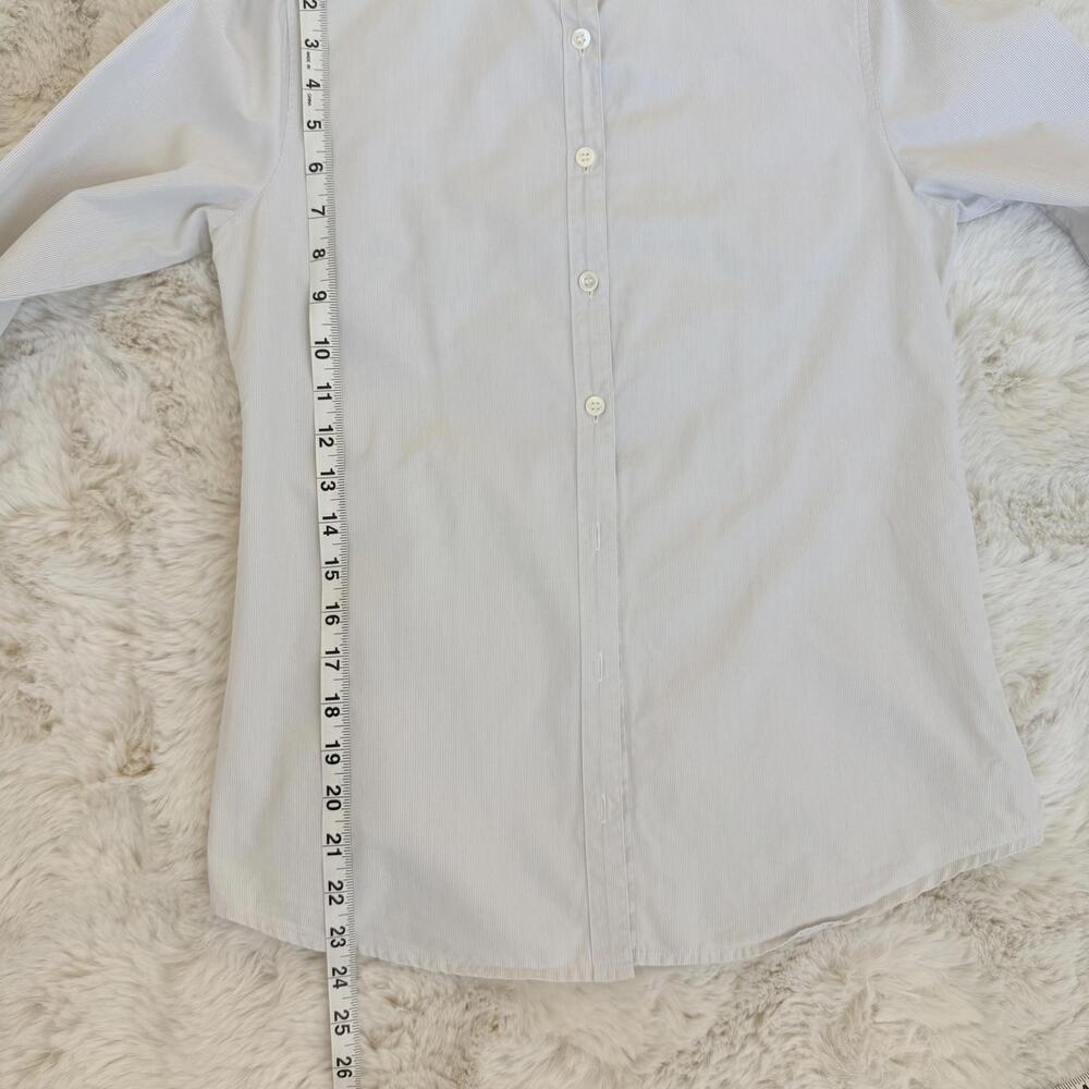 J.Crew Button Down Shirt Size 4 Cotton Ruffle Collar Long Sleeve Classic - Picture 5 of 7